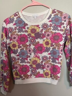 5 for $20! Floral Crewneck Sweater in Pink, Blue & Yellow